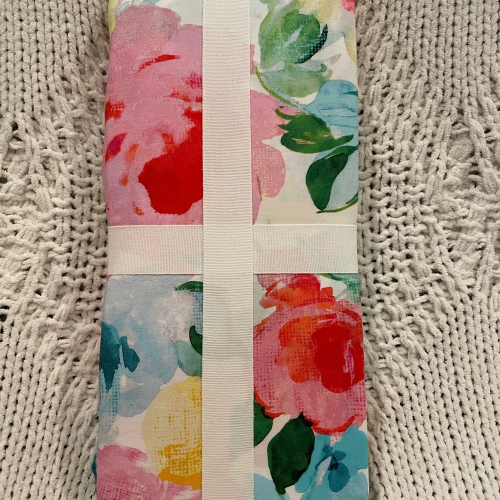 PB Kids Floral Crib Sheet Organic Cotton Hope Flowers Tracy Reese Bouquet NWT - Picture 5 of 6